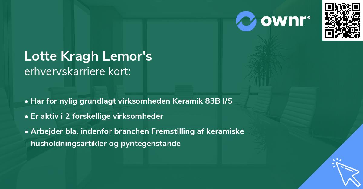 Lotte Kragh Lemor's erhvervskarriere kort