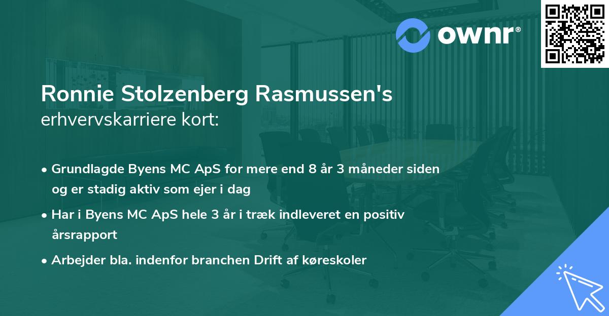 Ronnie Stolzenberg Rasmussen's erhvervskarriere kort