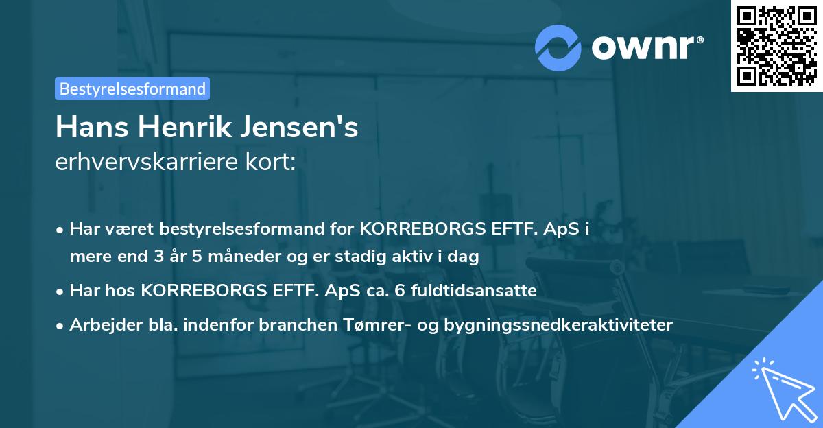 Hans Henrik Jensen's erhvervskarriere kort
