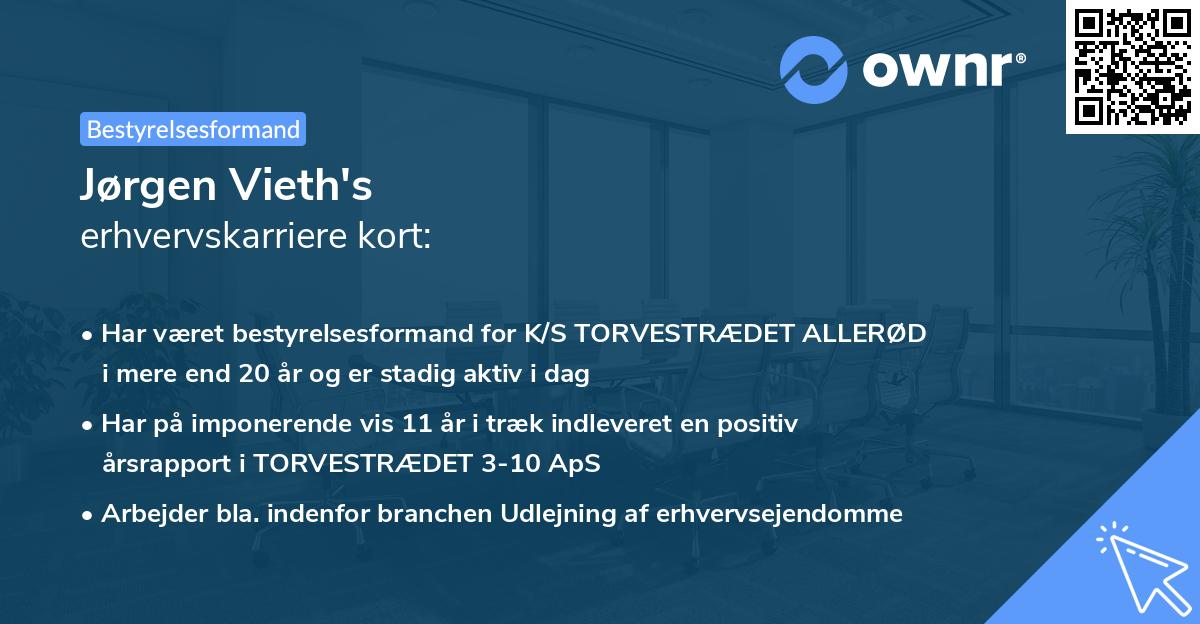 Jørgen Vieth's erhvervskarriere kort