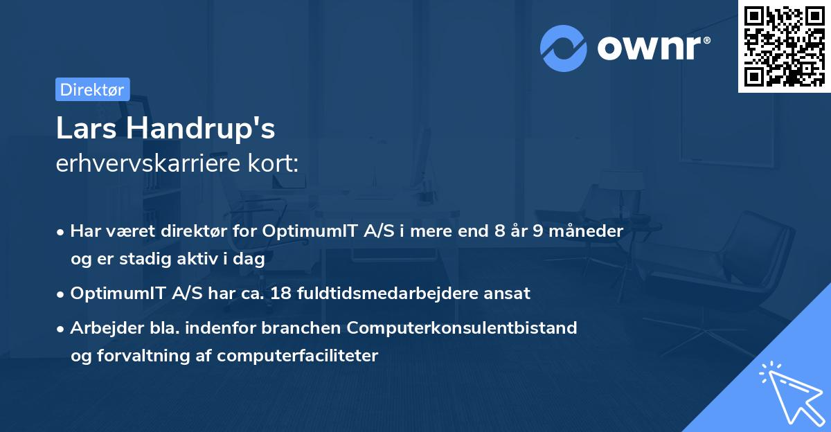 Lars Handrup's erhvervskarriere kort