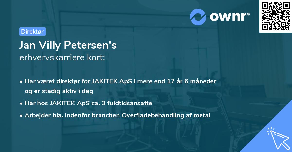 Jan Villy Petersen's erhvervskarriere kort