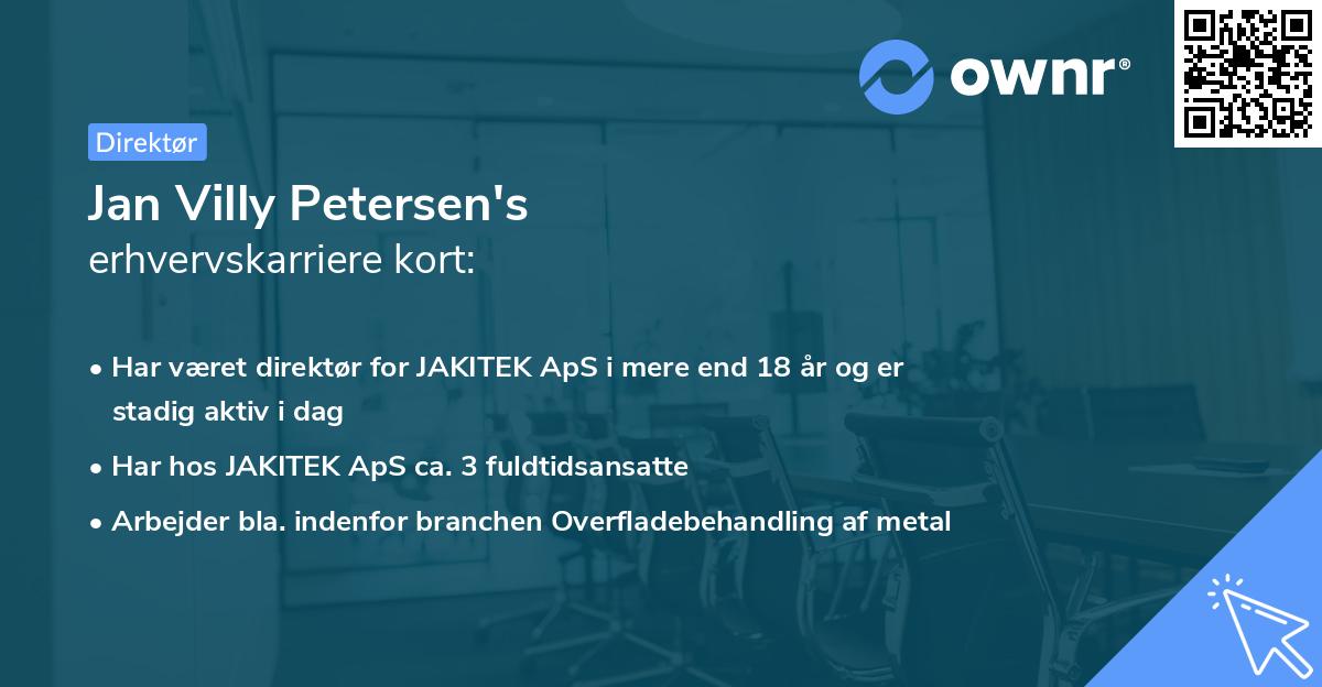 Jan Villy Petersen's erhvervskarriere kort