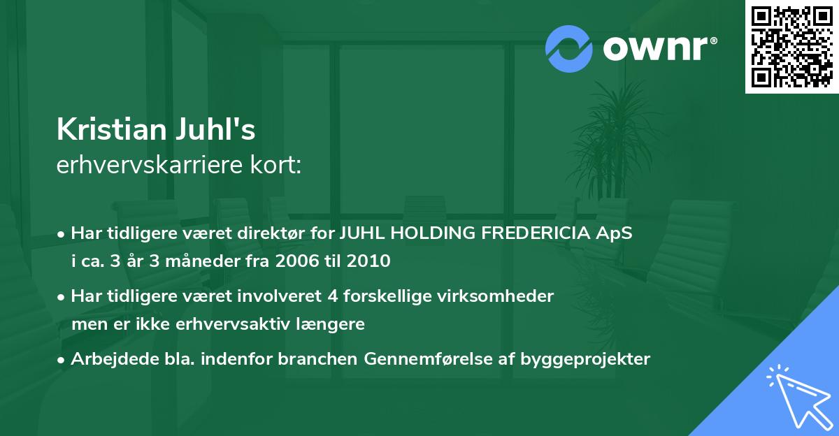 Kristian Juhl's erhvervskarriere kort