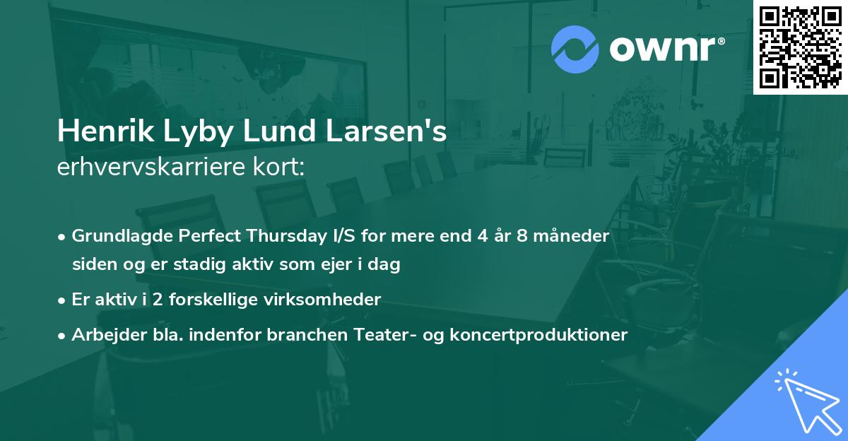 Henrik Lyby Lund Larsen's erhvervskarriere kort