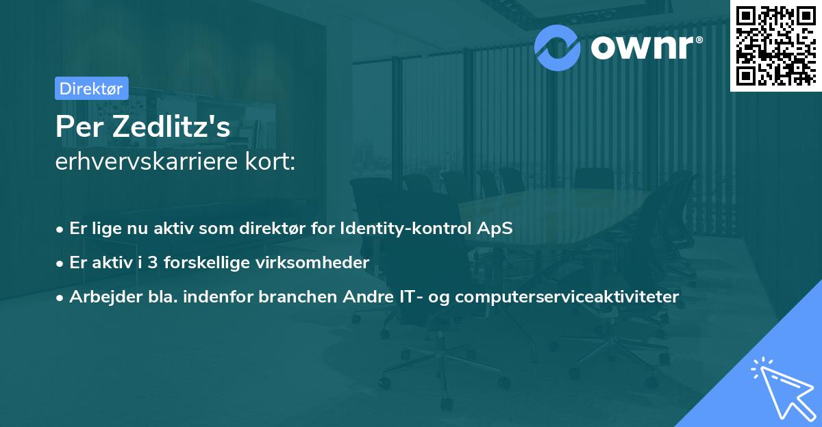 Per Zedlitz's erhvervskarriere kort