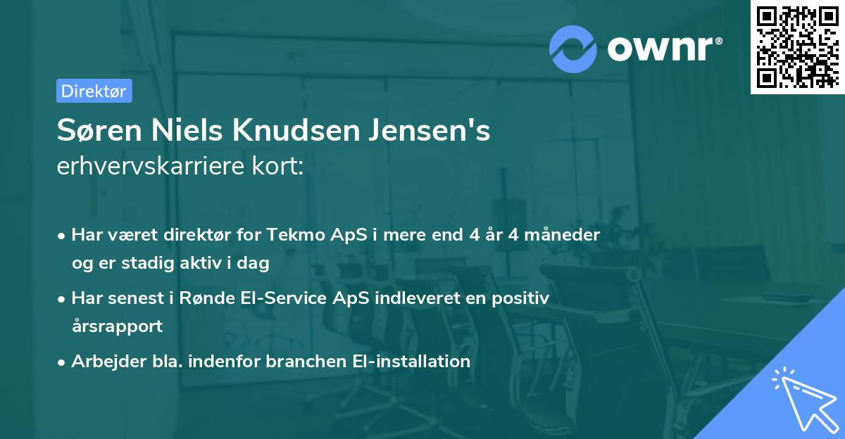 Søren Niels Knudsen Jensen's erhvervskarriere kort