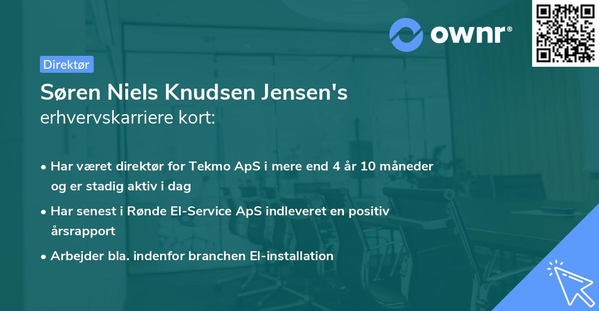 Søren Niels Knudsen Jensen's erhvervskarriere kort