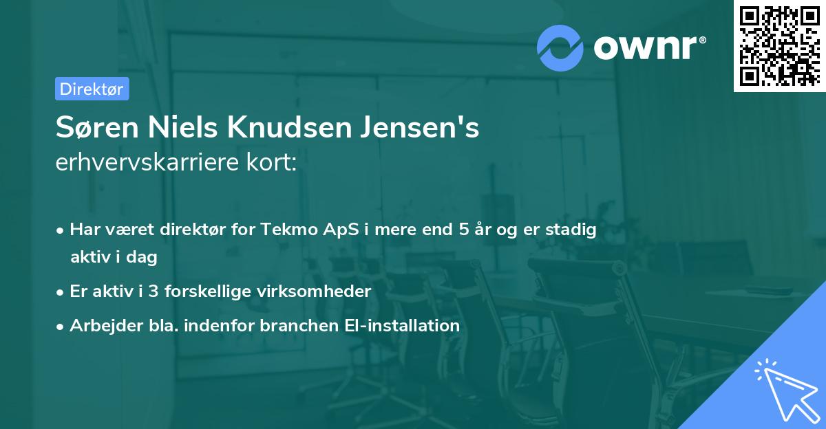 Søren Niels Knudsen Jensen's erhvervskarriere kort