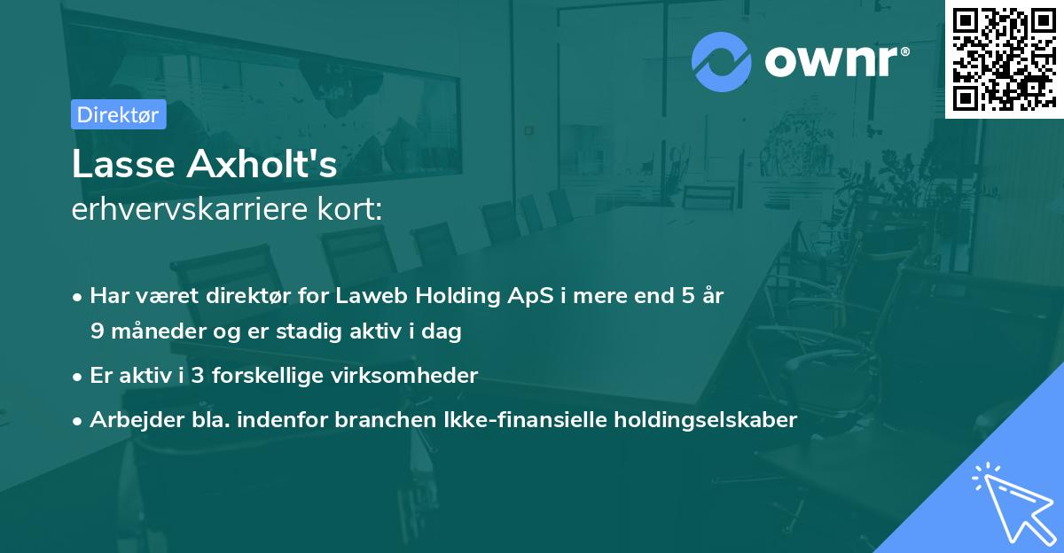Lasse Axholt's erhvervskarriere kort
