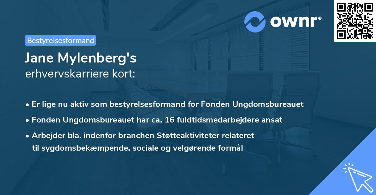 Jane Mylenberg's erhvervskarriere kort