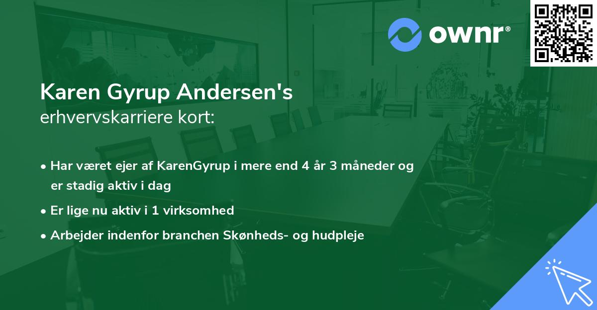 Karen Gyrup Andersen's erhvervskarriere kort