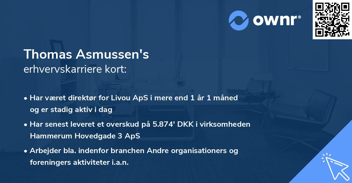 Thomas Asmussen's erhvervskarriere kort