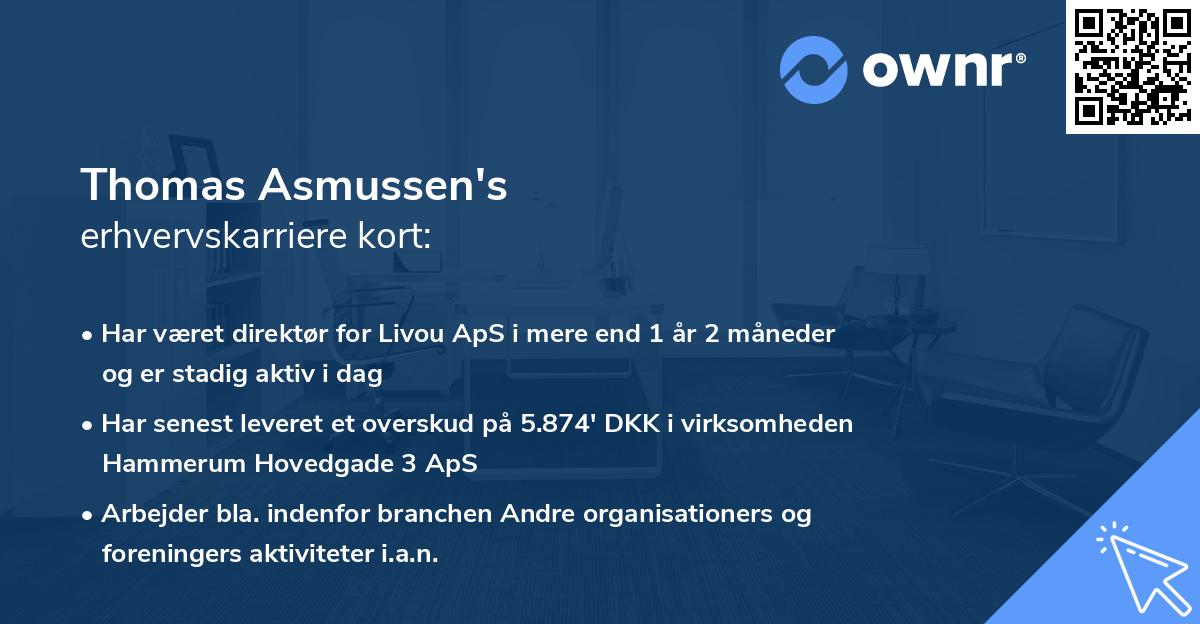 Thomas Asmussen's erhvervskarriere kort