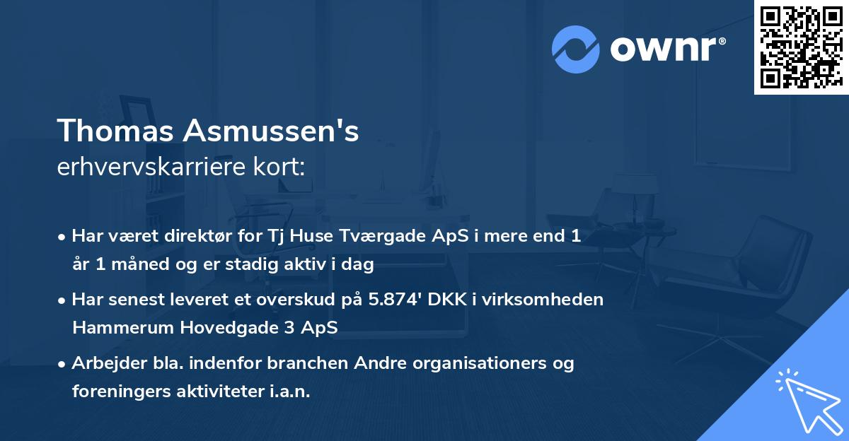 Thomas Asmussen's erhvervskarriere kort