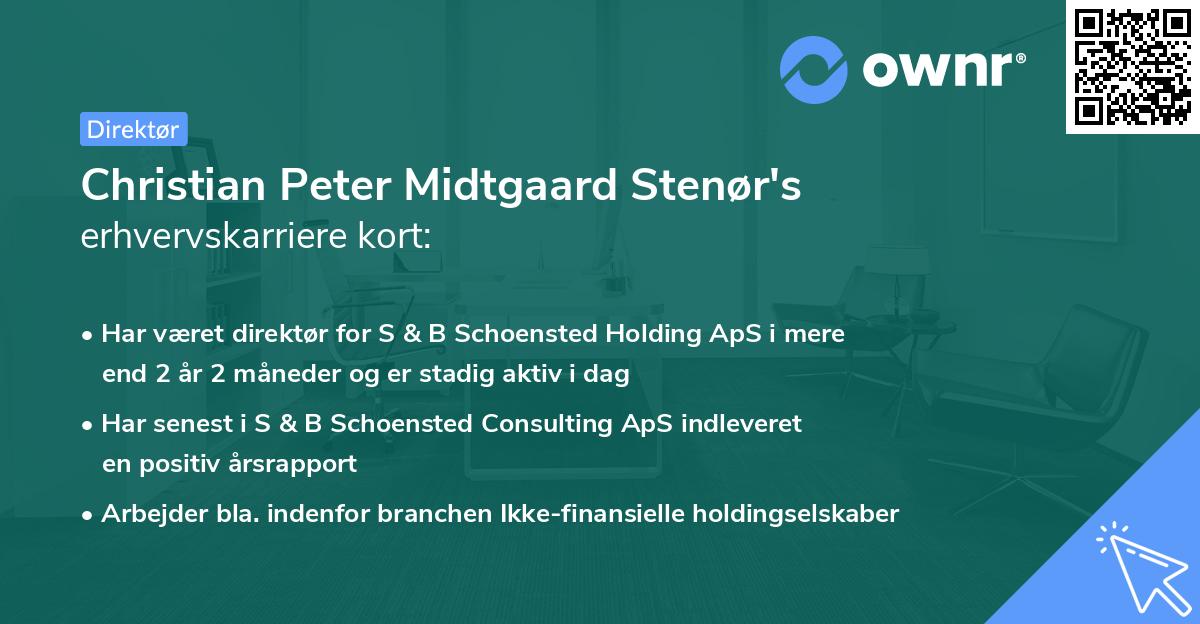 Christian Peter Midtgaard Stenør's erhvervskarriere kort