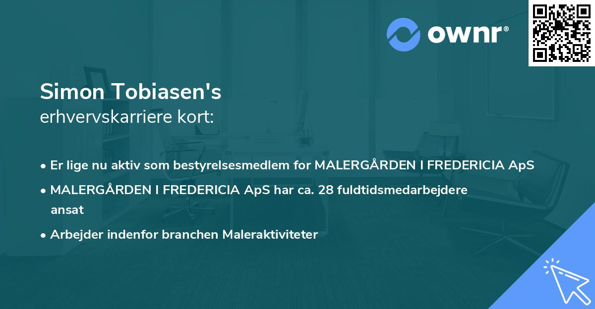 Simon Tobiasen's erhvervskarriere kort