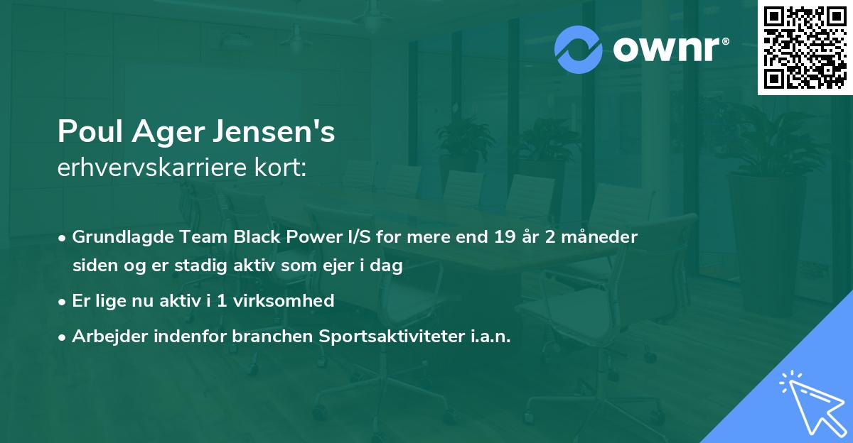 Poul Ager Jensen's erhvervskarriere kort