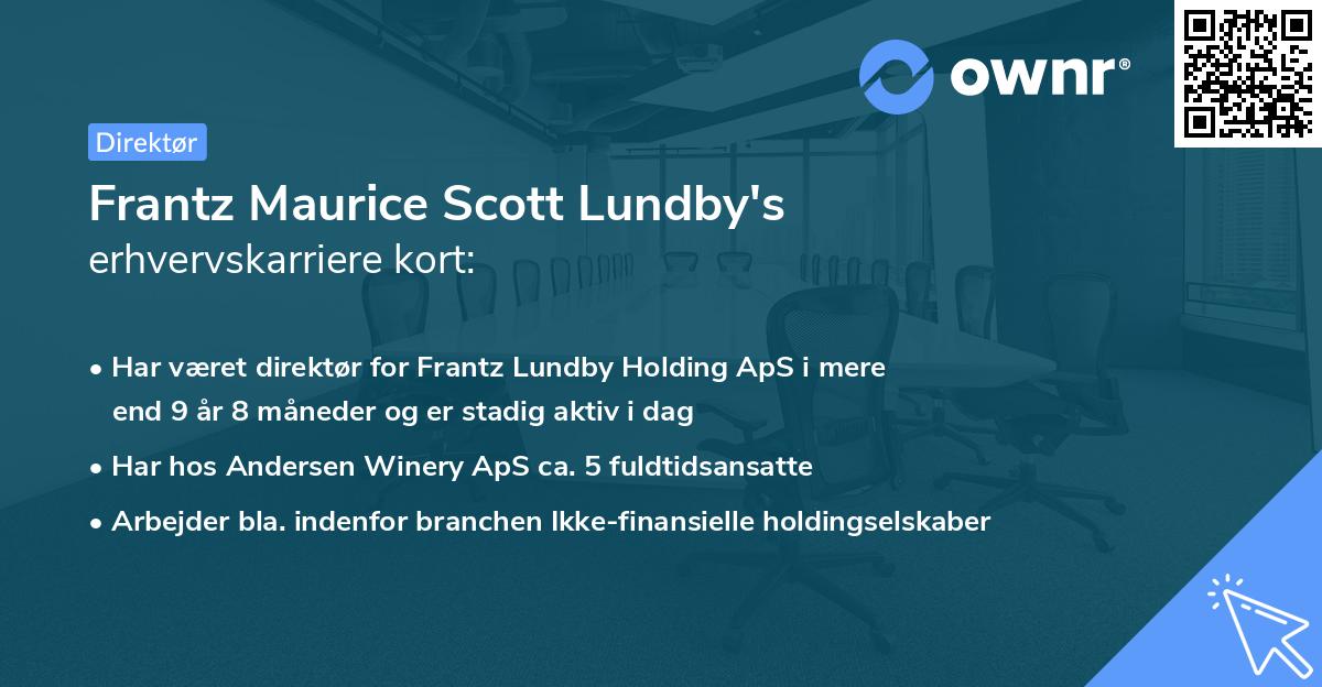 Frantz Maurice Scott Lundby's erhvervskarriere kort