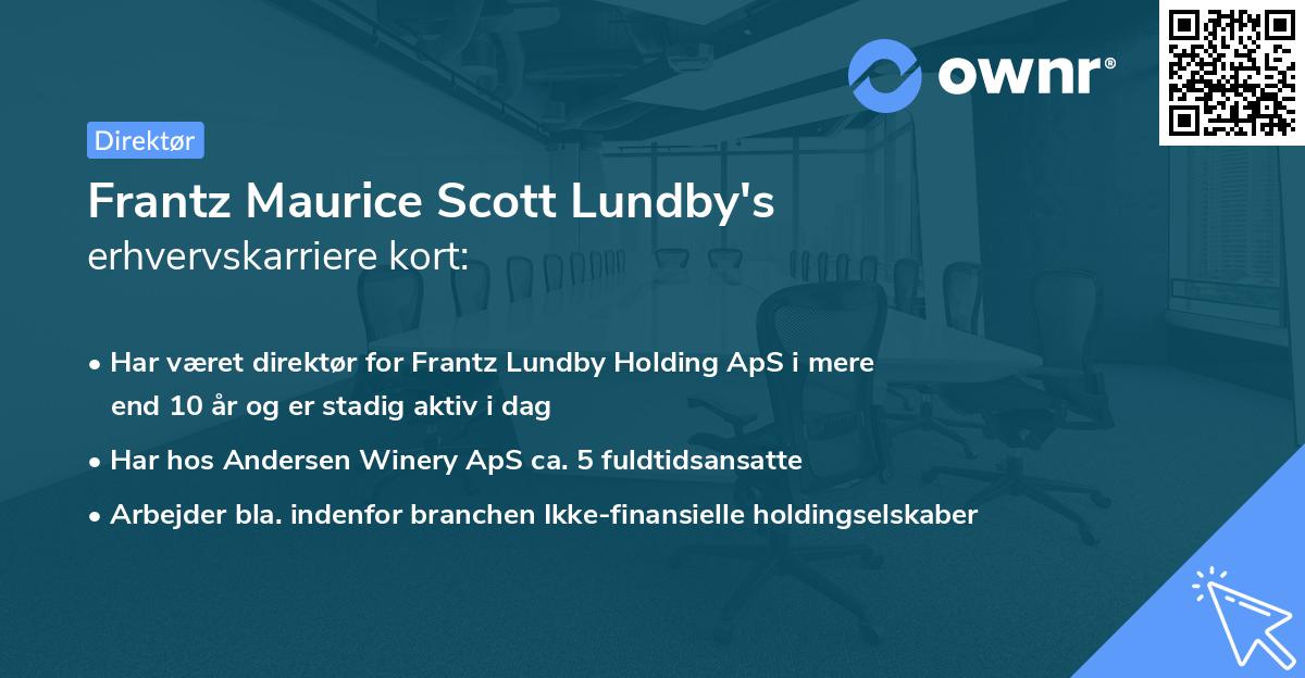 Frantz Maurice Scott Lundby's erhvervskarriere kort