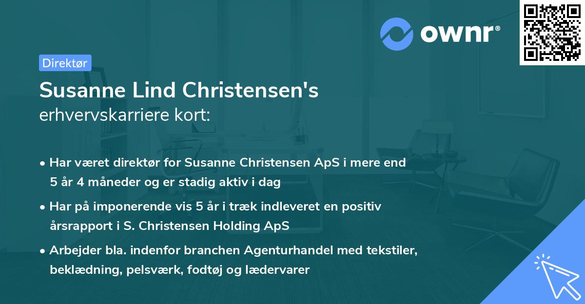 Susanne Lind Christensen's erhvervskarriere kort