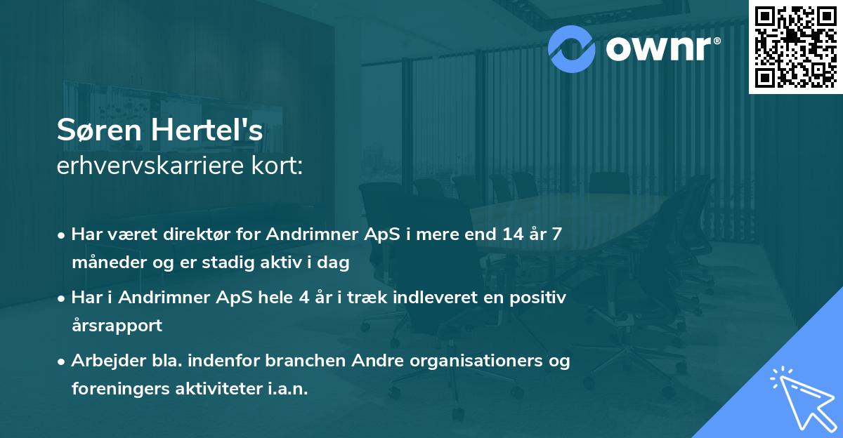 Søren Hertel's erhvervskarriere kort