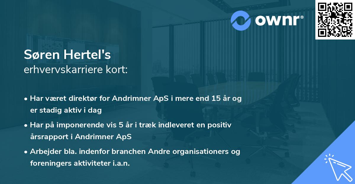 Søren Hertel's erhvervskarriere kort