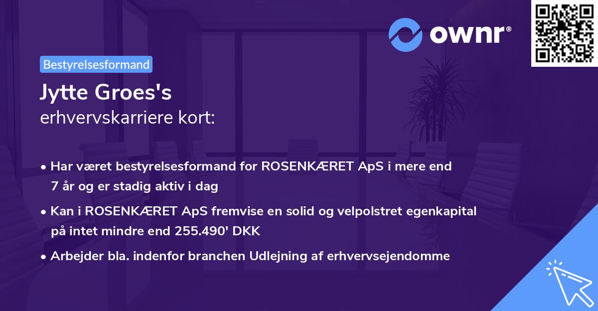 Jytte Groes's erhvervskarriere kort