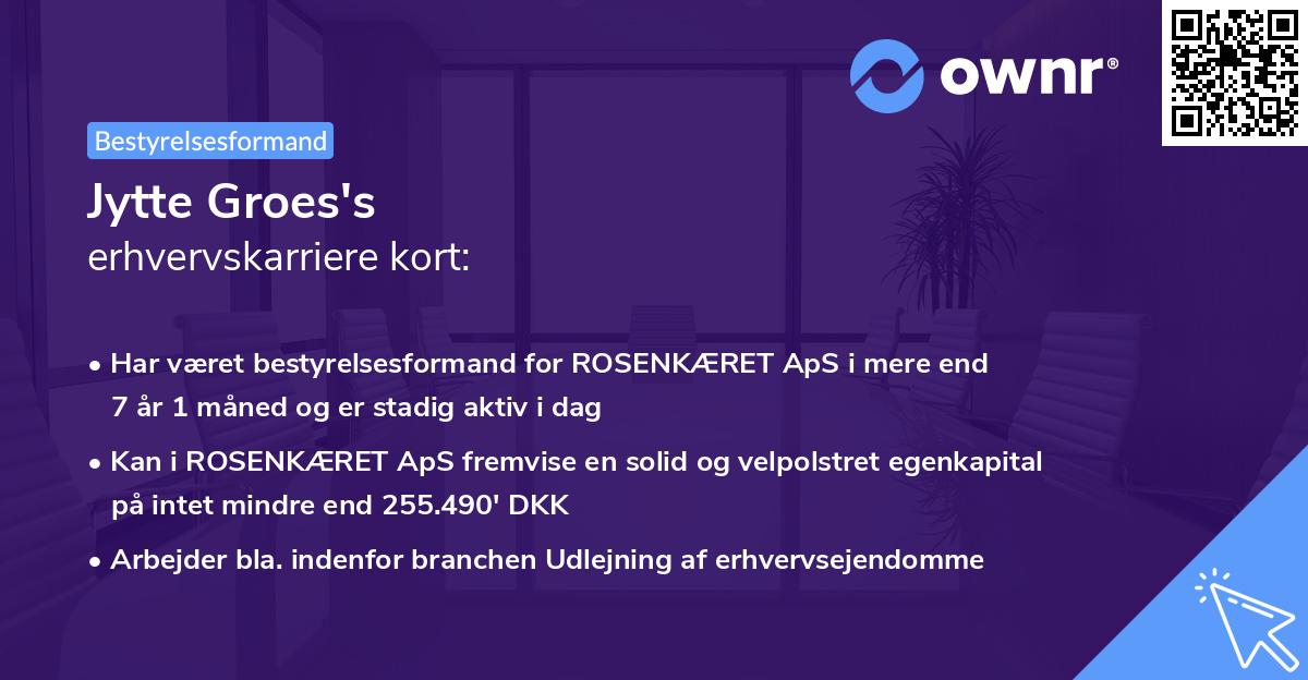 Jytte Groes's erhvervskarriere kort
