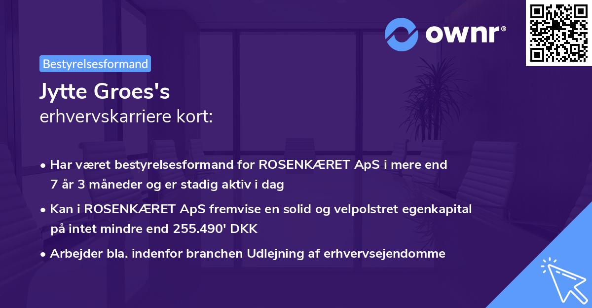 Jytte Groes's erhvervskarriere kort
