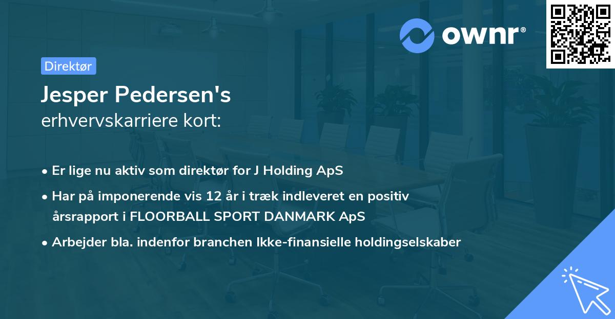 Jesper Pedersen's erhvervskarriere kort
