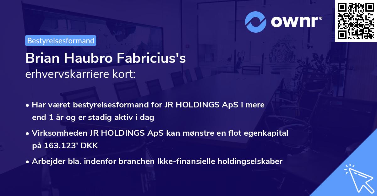 Brian Haubro Fabricius's erhvervskarriere kort