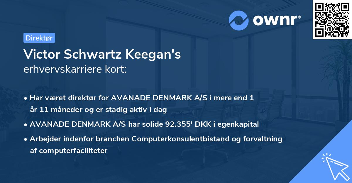 Victor Schwartz Keegan's erhvervskarriere kort