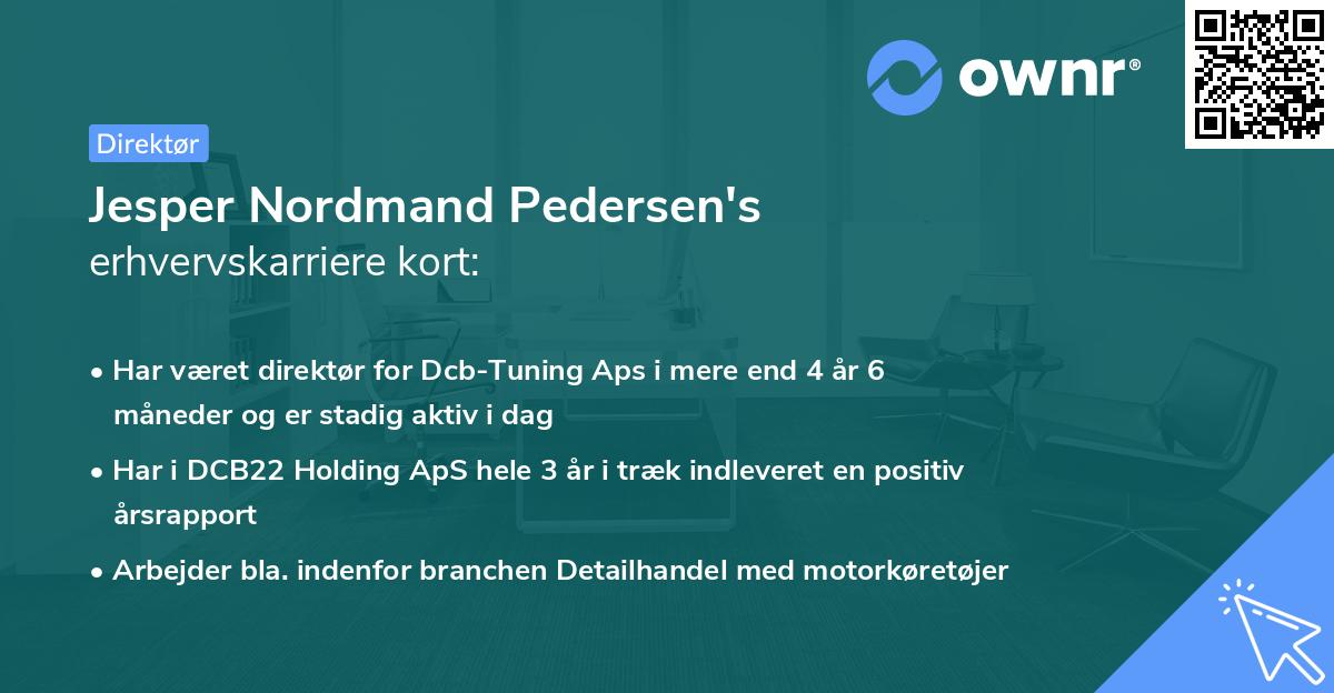 Jesper Nordmand Pedersen's erhvervskarriere kort