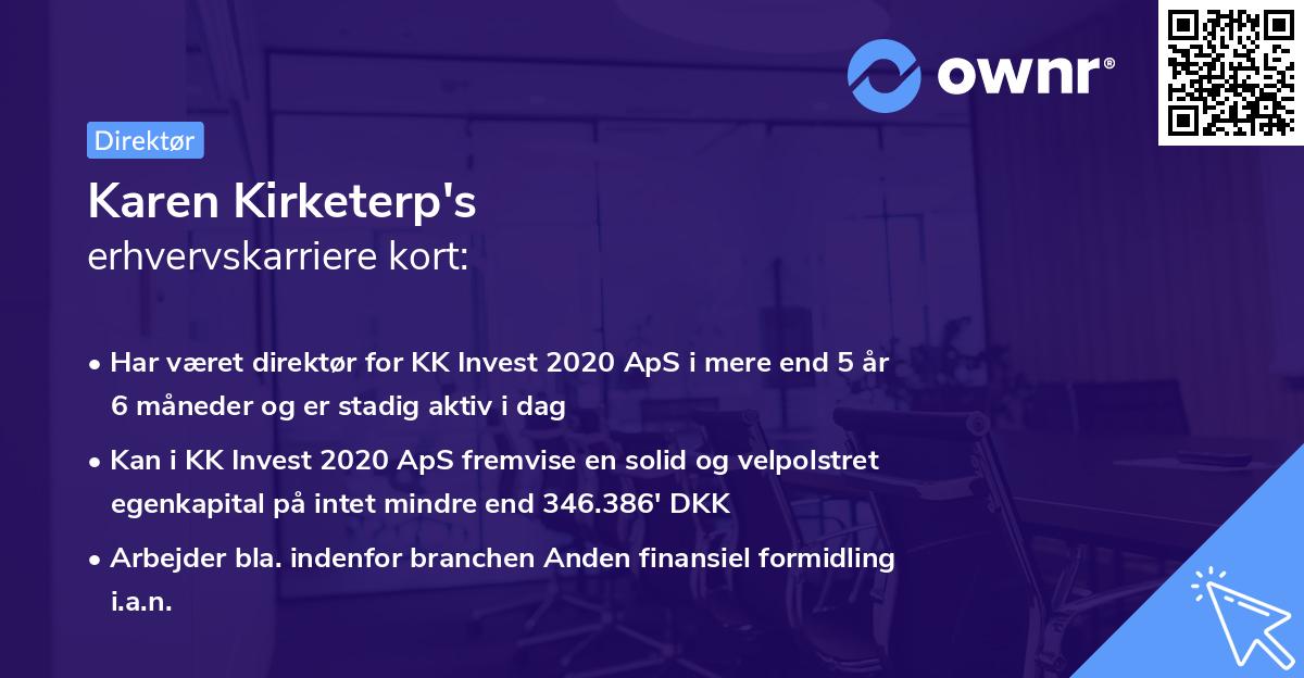 Karen Kirketerp's erhvervskarriere kort