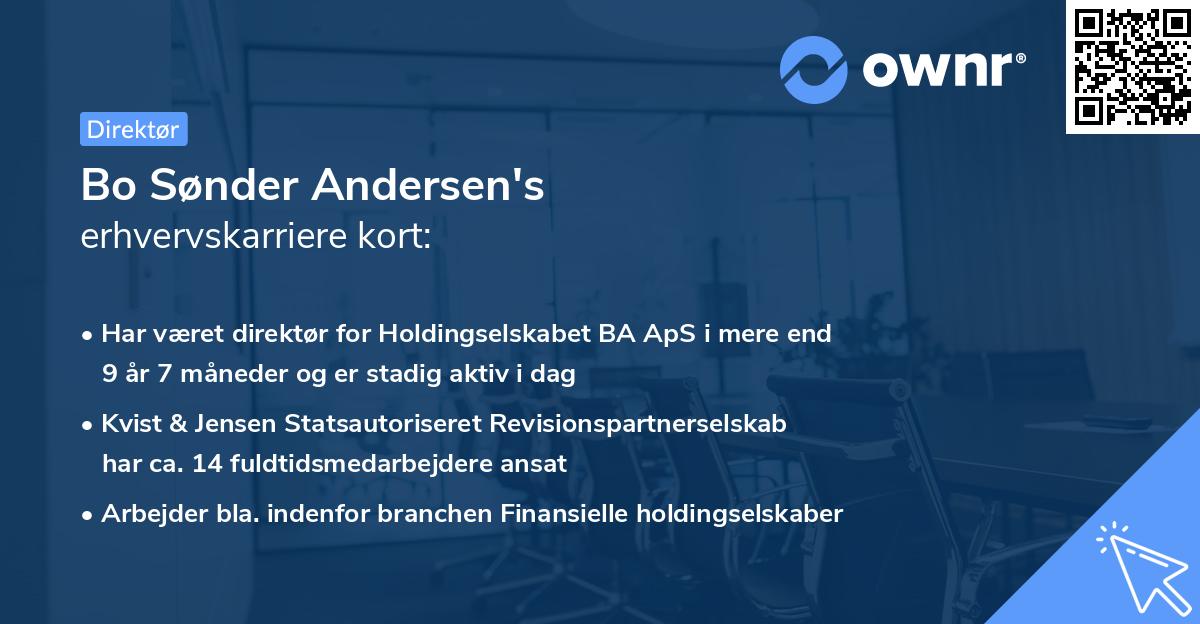 Bo Sønder Andersen's erhvervskarriere kort
