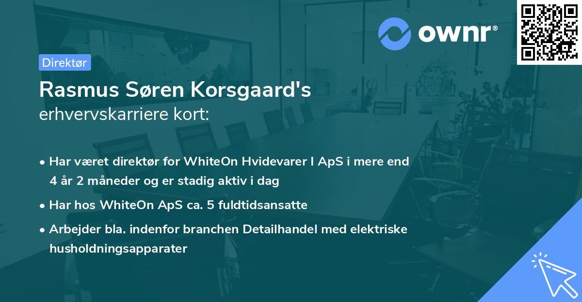 Rasmus Søren Korsgaard's erhvervskarriere kort