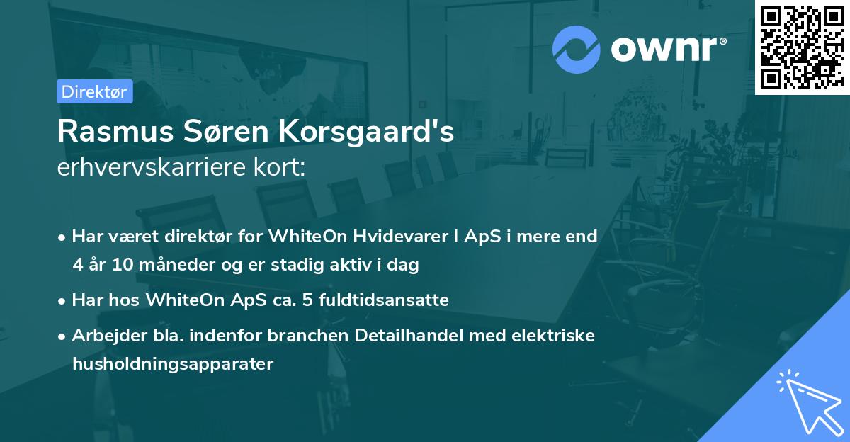 Rasmus Søren Korsgaard's erhvervskarriere kort