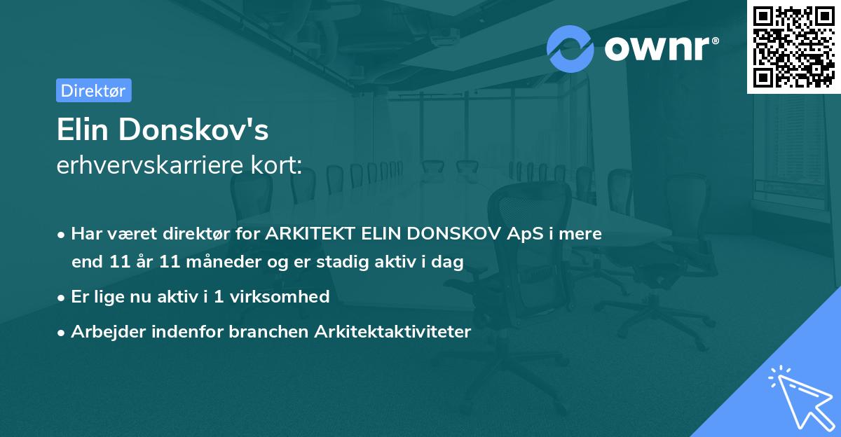 Elin Donskov's erhvervskarriere kort