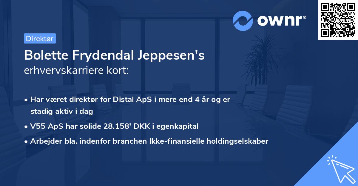 Bolette Frydendal Jeppesen's erhvervskarriere kort