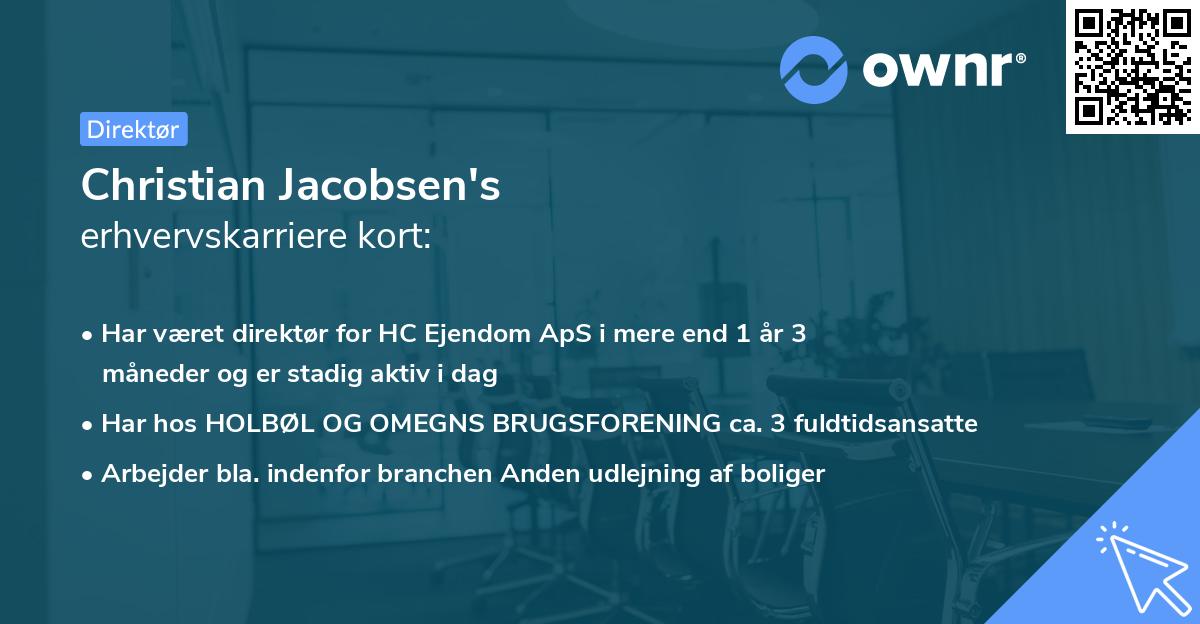 Christian Jacobsen's erhvervskarriere kort
