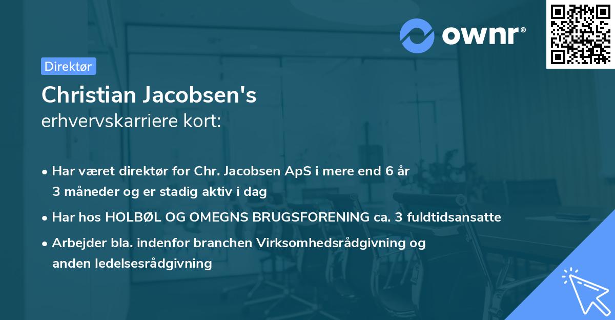Christian Jacobsen's erhvervskarriere kort