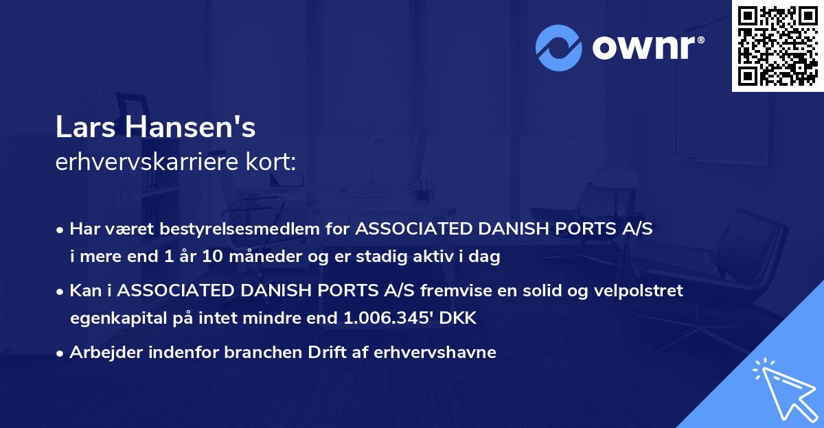 Lars Hansen's erhvervskarriere kort