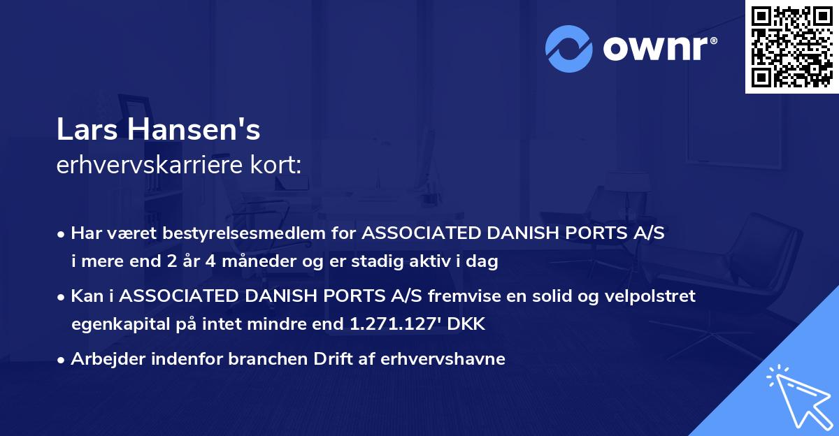 Lars Hansen's erhvervskarriere kort