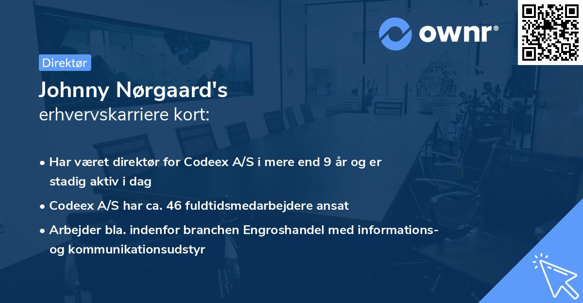 Johnny Nørgaard's erhvervskarriere kort