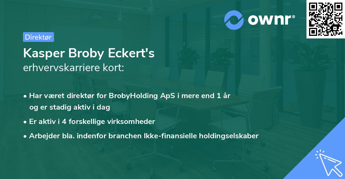 Kasper Broby Eckert's erhvervskarriere kort
