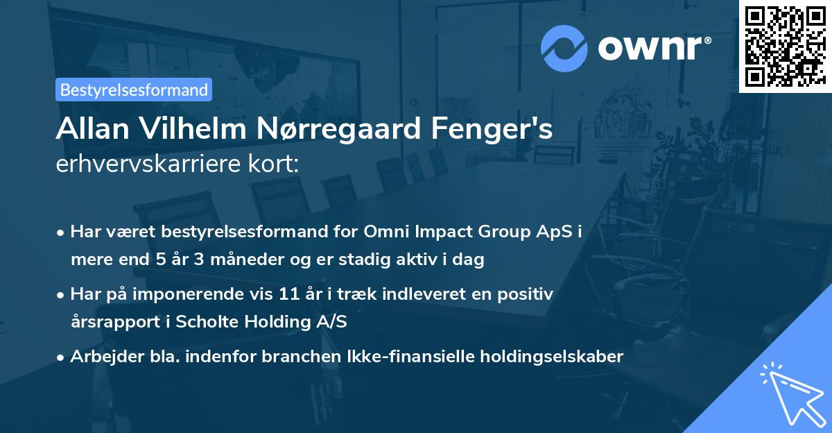Allan Vilhelm Nørregaard Fenger's erhvervskarriere kort