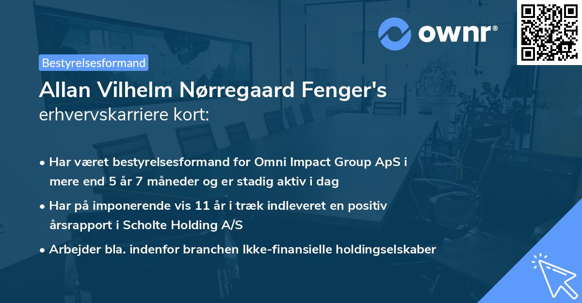 Allan Vilhelm Nørregaard Fenger's erhvervskarriere kort