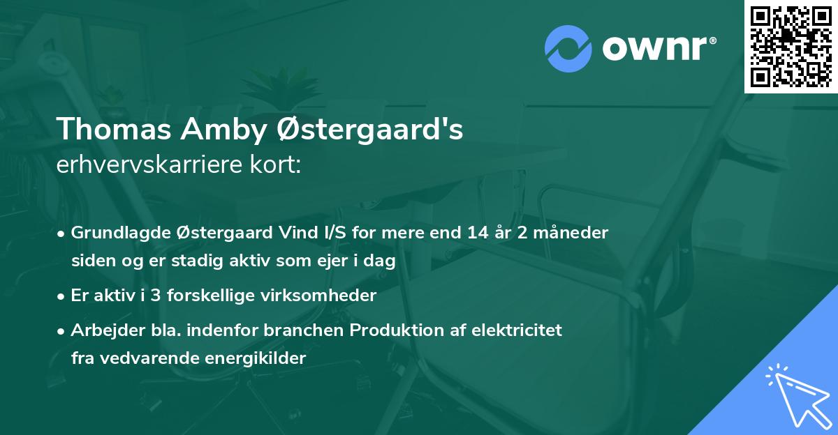 Thomas Amby Østergaard's erhvervskarriere kort
