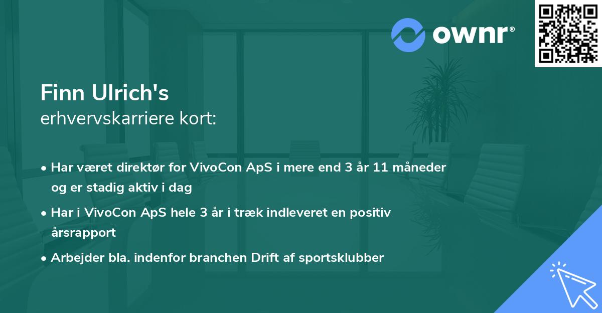 Finn Ulrich's erhvervskarriere kort